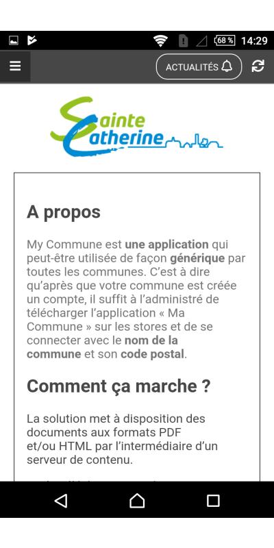 Capture d'écran application